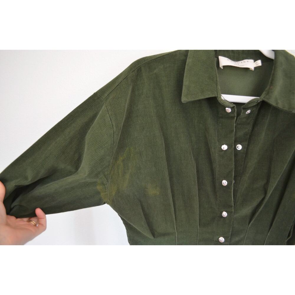 The Tobie Long-Sleeve Corduroy Mini Shirt Dress by Exquise - Picture 4 of 7